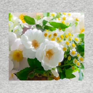 White flowers in Sunshine T-Shirt